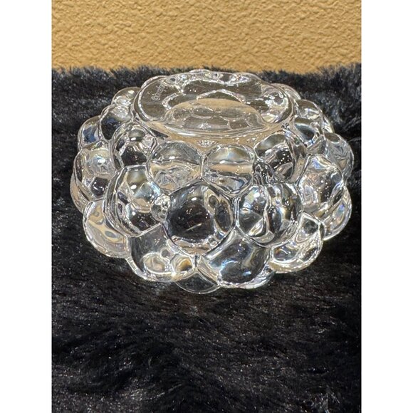 Orrefors Swedan Holland Raspberry Textured Clear Glass Tealight Candle H… - Picture 5 of 7